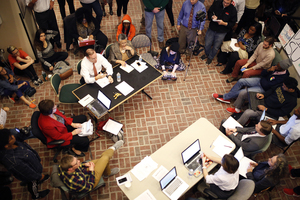 In November 2014, Chancellor Kent Syverud met with Syracuse University students during THE General Body sit-in to discuss their issues and grievances.